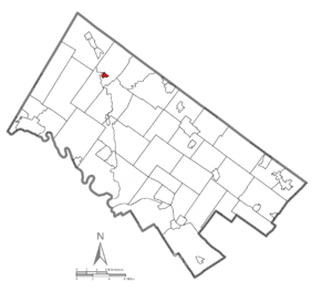 Location of Green Lane in Montgomery County, Pennsylvania