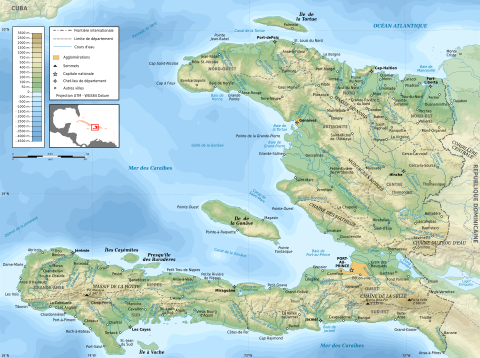 Haiti topographic map-fr