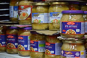 Jars of gefilte fish