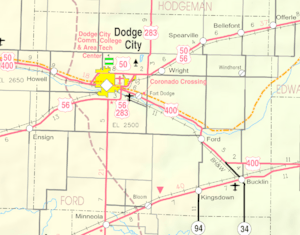 KDOT map of Ford County (legend)