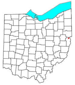 Location of Hammondsville in the state of Ohio