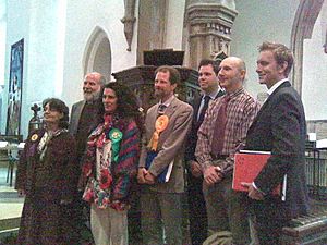 Oxford East parliamentary election 2010 candidates standing hustings St Michael at the Northgate