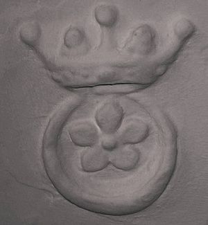 Plasterwork heraldic cipher of Alexander Seton, 1st Earl of Dunfermline, Moubray House, Edinburgh