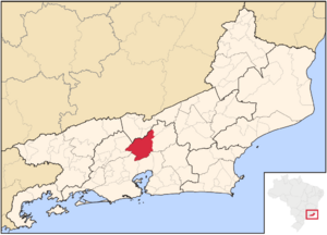 Location of Petrópolis in the state of Rio de Janeiro