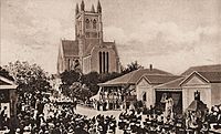 Royal Navy and British Army Church Parade at Hamilton Bermuda ca1900