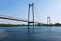 Vantovyjj most, the bridge in Krasnoyarsk, Russia, view from the left bank