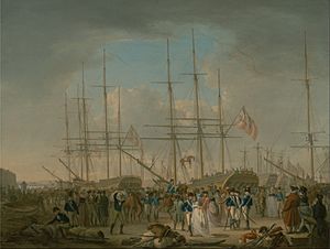 William Anderson - Hussars Embarking at Deptford - Google Art Project