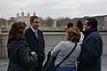 Carlos Cortiglia, the BNP candidate for Mayor of London with voters