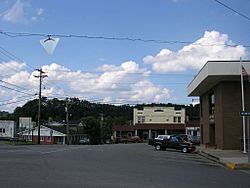 Central Booneville, with the courthouse to the right