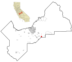 Location in Fresno County and the state of California