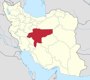 Map of Iran with Isfahan province highlighted