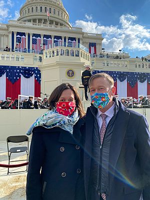 John Hickenlooper at the inauguration of Joe Biden