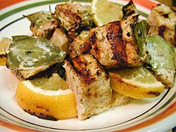 Marinated grill swordfish