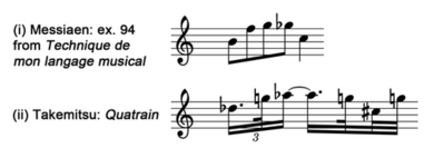 Messaien-takemitsu quatrain compared