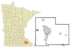 Location of Byron, Minnesota