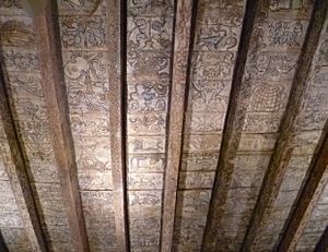 Painted ceiling from Rossend Castle