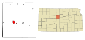 Location within Russell County and Kansas