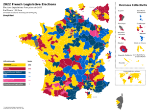 Simplified 2022 French Legislative Election Results Map Second Round