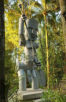 Whatonga sculpture in evening sunlight