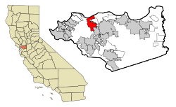 Location in Contra Costa County and the state of California