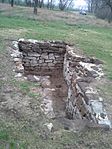 Dugout from a former sod house in Lindsborg Kansas KS USA