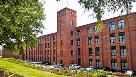 Inman Mill, which was renovated into loft apartments, is shown here in June 2019.