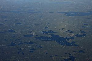 Rörvik and Lammhult seen from an aeroplane.