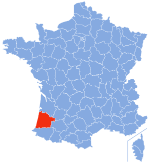 Location of Landes in France