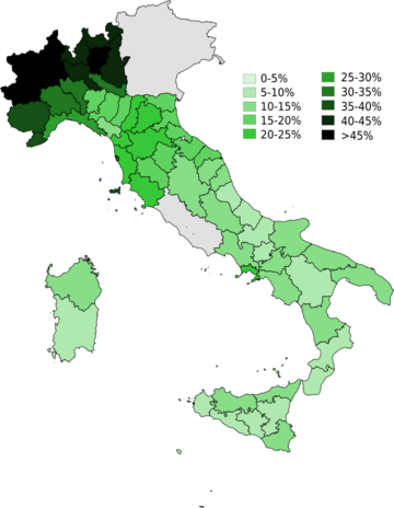 Literacy rates in Italy 1861