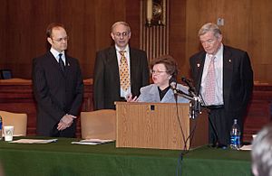 Mikulski, Bond, and Pierce at Alzheimer's Press Conference