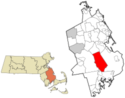 Location in Plymouth County in Massachusetts