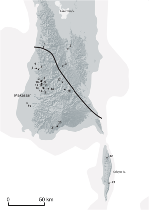 Sites associated with Toalean archaeology