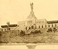 The National American Indian memorial at Fort Wadsworth, harbor (cropped)