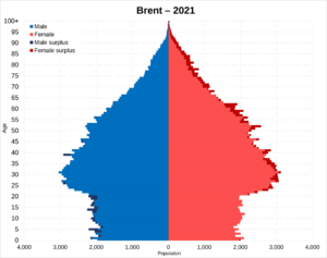 Brent population pyramid