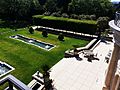 Carolands Chateau- West Garden and fountains from Harriett's Bederoom balcony 2013