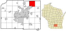 Location in Dane County and the state of Wisconsin.