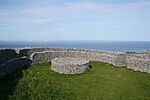 Stone structures overlooking the sea