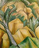 Georges Braque, 1908, Maisons à l'Estaque (Houses at L'Estaque), oil on canvas, 73 x 59.5 cm, Kunst Museum Bern