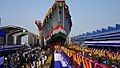 INS Himgiri during its launch ceremony