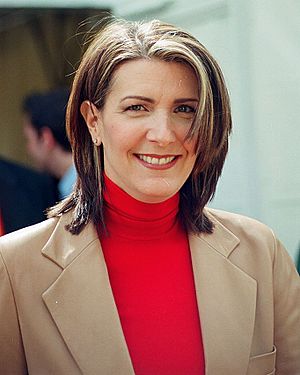 A bust shot of country music singer Kathy Mattea.