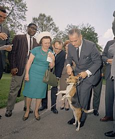 LBJ Lifts Dog By Ears-C311-7-64