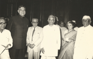 Mani Ram Bagri with Jakhar, Hidayatullah, Indira Gandhi and Sanjiva Reddy