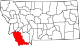 State map highlighting Beaverhead County