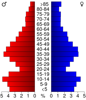 USA Roseau County, Minnesota age pyramid