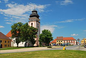 Masaryk Square and the Church of Saint Matthew