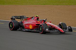 Carlos Sainz waves to the Silverstone crowd after claiming his first victory in Formula One at the 2022 British Grand Prix (52195615157)