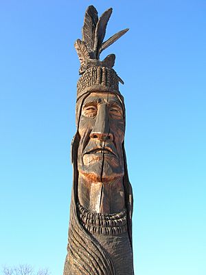 Chief Grey Lock Sculpture Monument in Burlington, Vermont