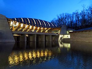 Crystal Bridges at night