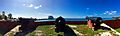 Fort Frederik, St. Croix, USVI -- seawall facing west cannons