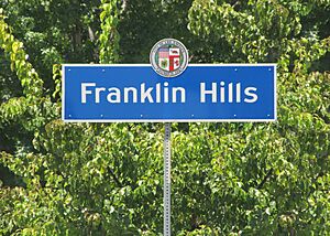 Franklin Hills neighborhood sign located on St. George Street at Tracy Street